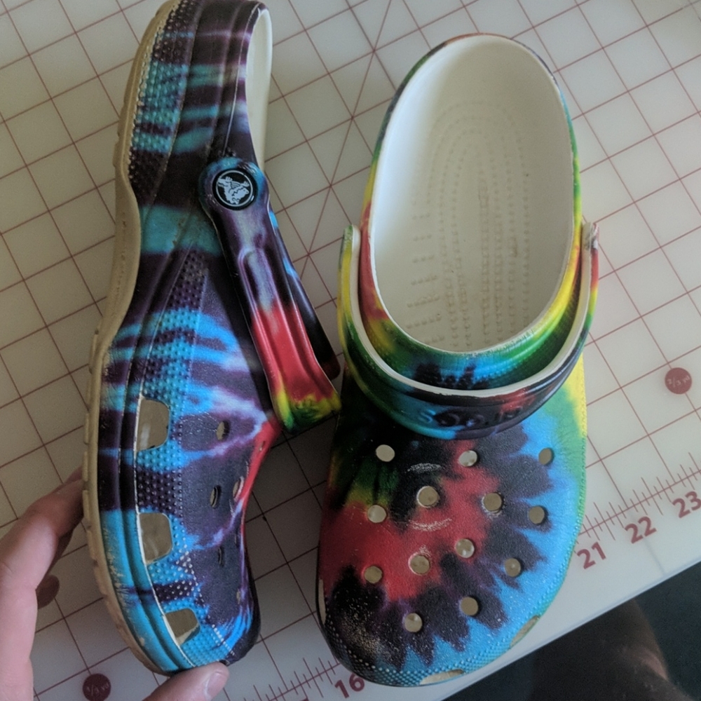 Tie die crocs